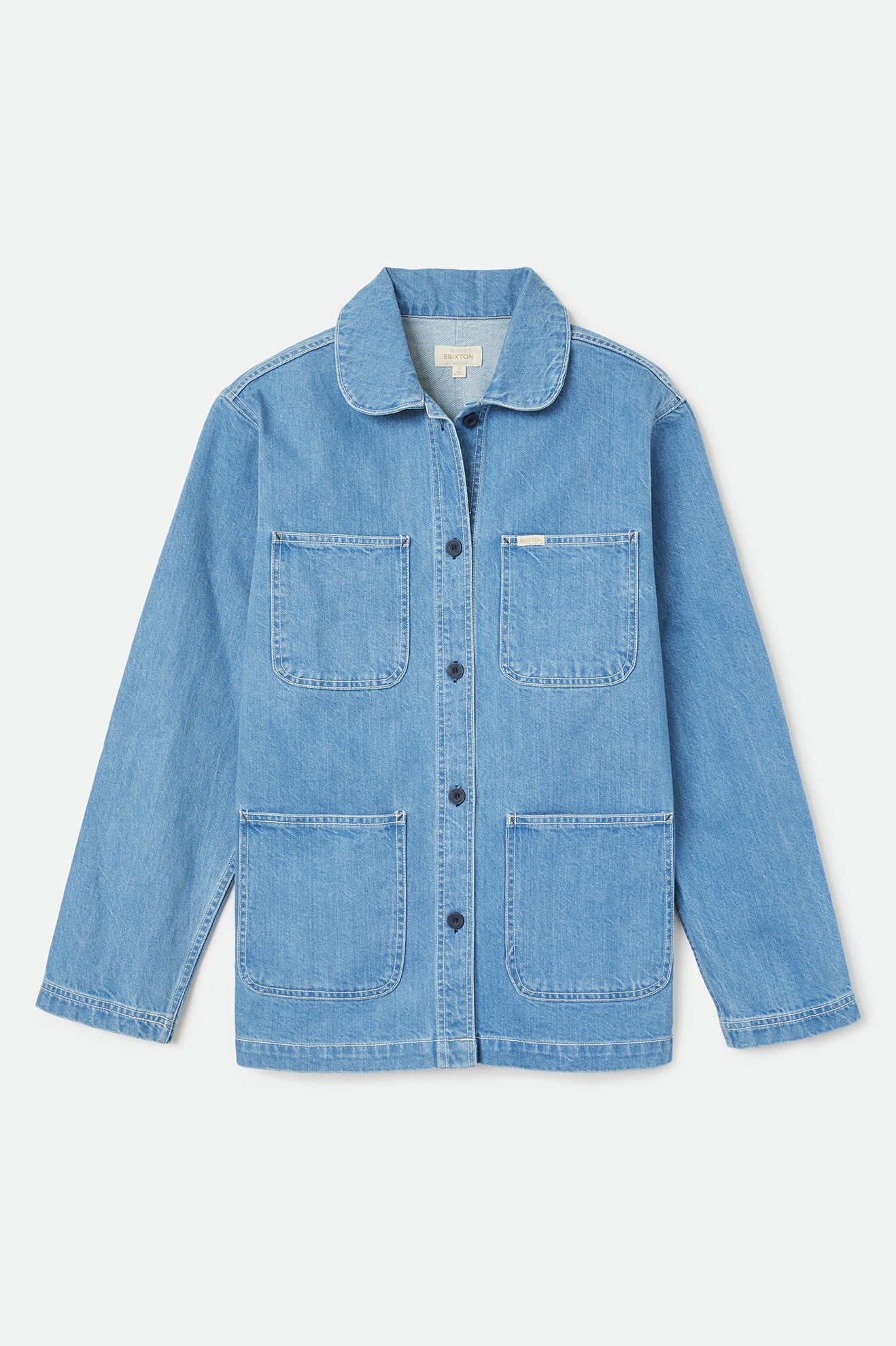 Detroit Round Collar Chore Coat - 70s Blue - Image 2